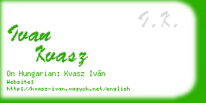 ivan kvasz business card